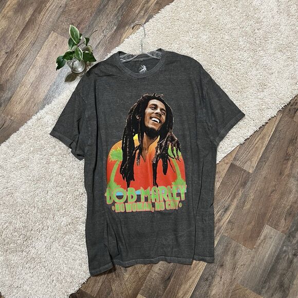 Zion Bob Marley "No Woman No Cry" Retro Vintage-Inspired Reggae Graphic Band Tee - Picture 1 of 3